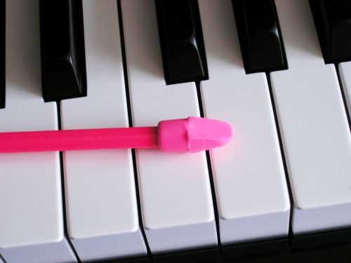 Eraser pencil pink on piano 2 (brightness adjusted and comp) - Copy